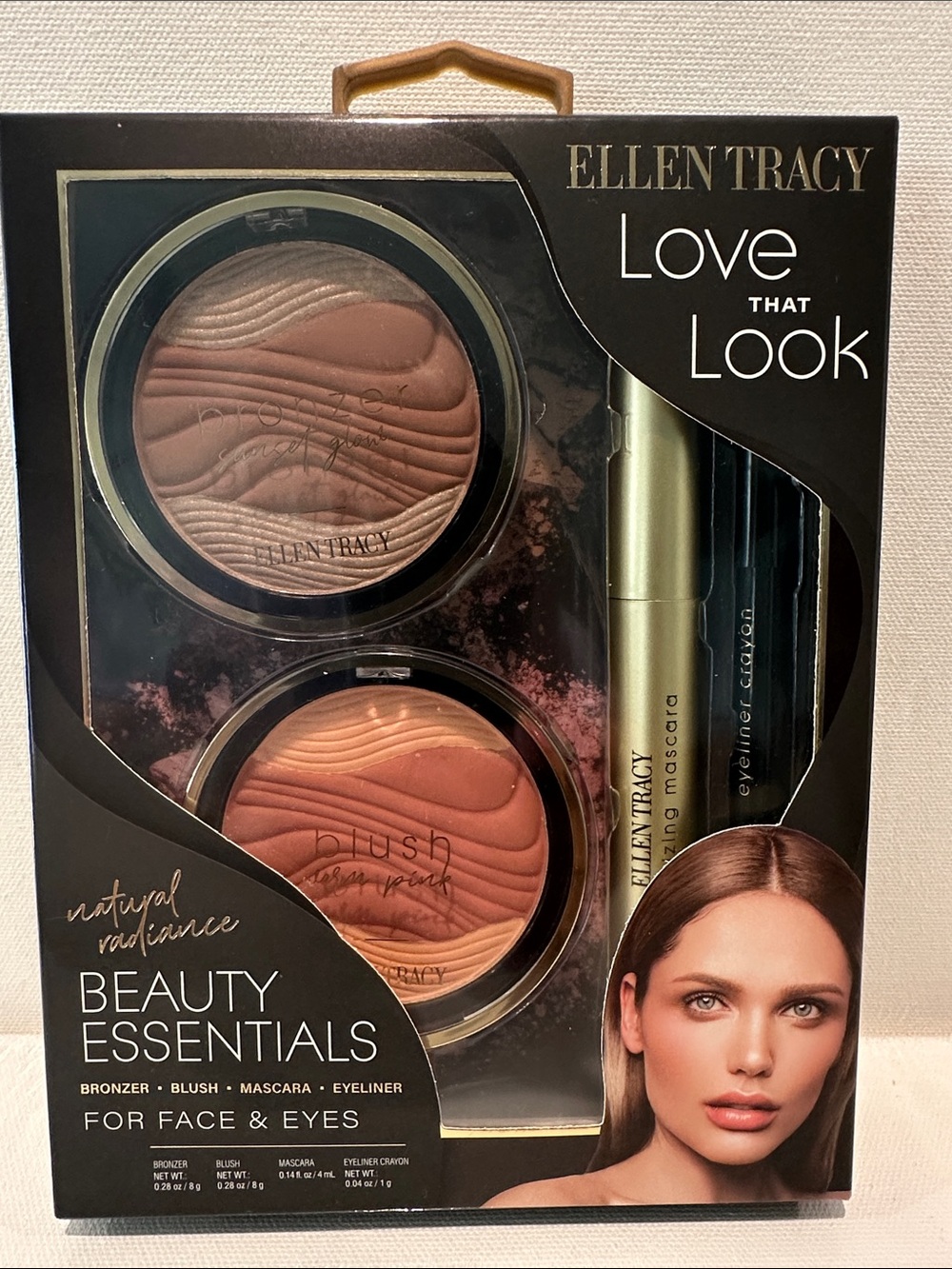 Ellen Tracy Beauty Essentials w/Bronzer & Blush Compact, Volume Mascara & Eyelin
